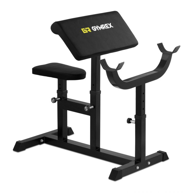 Scottová lavica do 220 kg - lavička na cvičenie bicepsov, tricepsov. Nosnosť pre cvičiaceho 120 kg a nosnosť pre činky 100 kg.