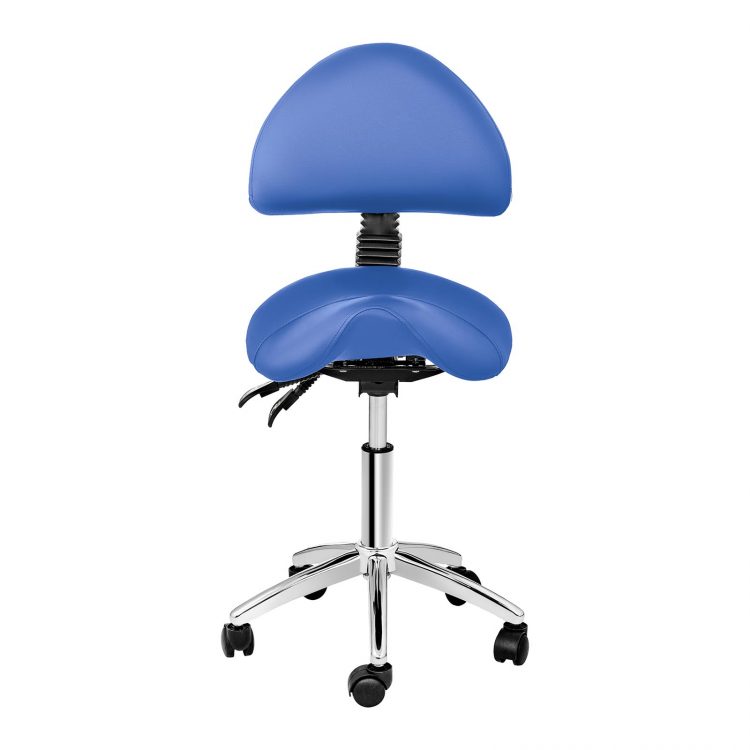 Sedlová stolička Physa BERLIN modrá. Moderná, praktická a pohodlná stolička s nastaviteľnou výškou a sklonom sa výborne hodí do každého kadertníctva, salónu