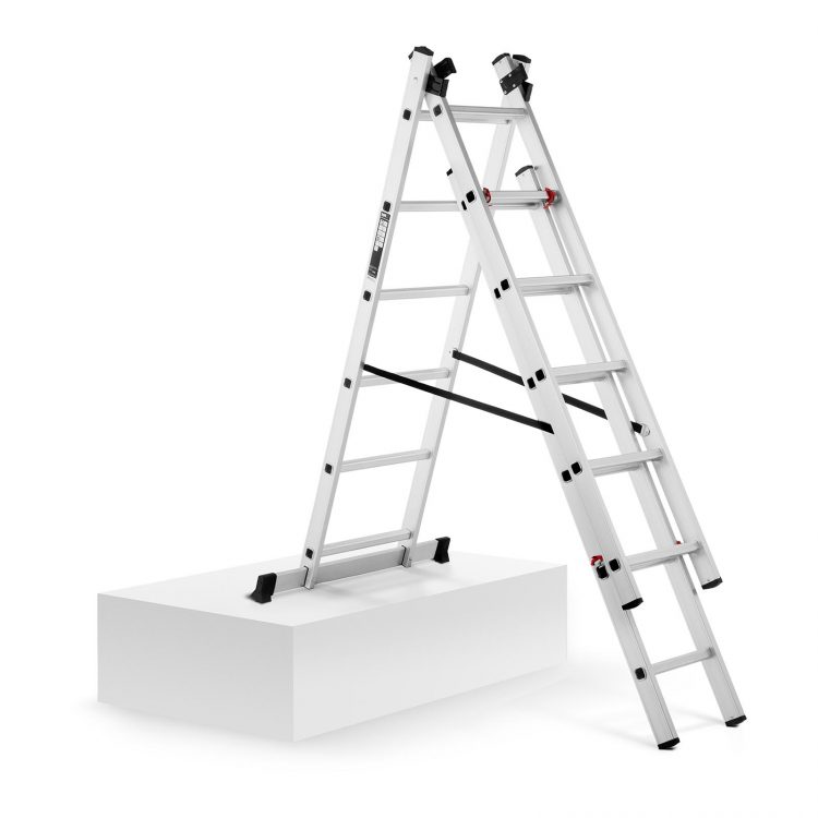 Hliníkový rebrík trojdielny - výška 3,45 m - 10060958 - 4