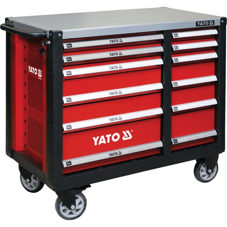 Dielenský vozík 12 zásuviek červená PRO | nosnosť 600 kg