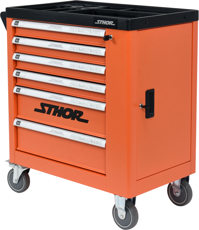 Dielenský vozík s náradím 6 zásuviek oranžová 184 ks náradia - 4