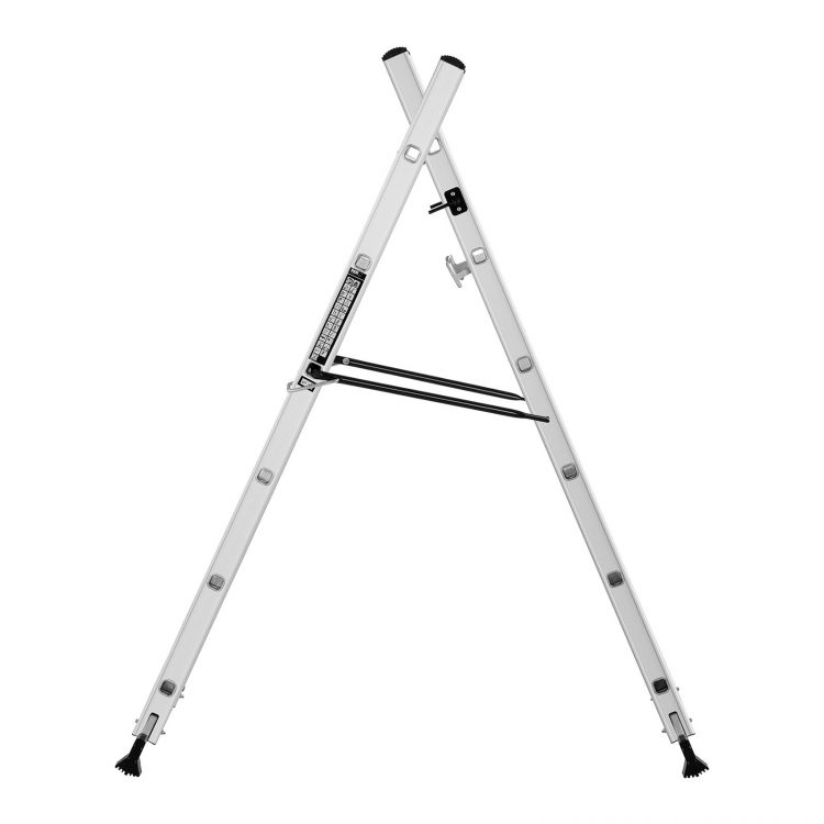 Hliníkový rebrík - multifunkčný + pracovné rukavice , model MSW-AB150-SET - 2, je praktický vďaka pracovnej výške od 172 do 270,7 cm. Zariadenie vydrží až 150 kg.