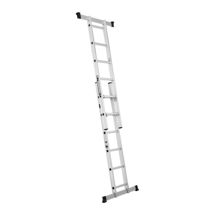 Hliníkový rebrík - multifunkčný + pracovné rukavice , model MSW-AB150-SET - 5,je praktický vďaka pracovnej výške od 172 do 270,7 cm. Zariadenie vydrží až 150 kg.