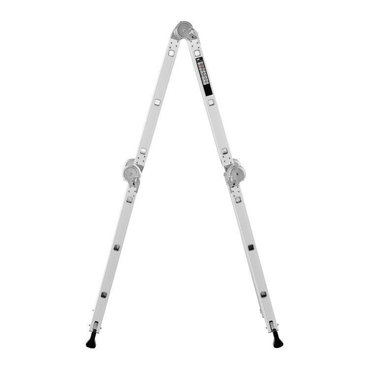 Hliníkový rebrík - multifunkčný + pracovné rukavice, model MSW-AVL12-SET - 2, maximálne povolené zaťaženie 150 kg a prevádzková výšky do 356 cm.
