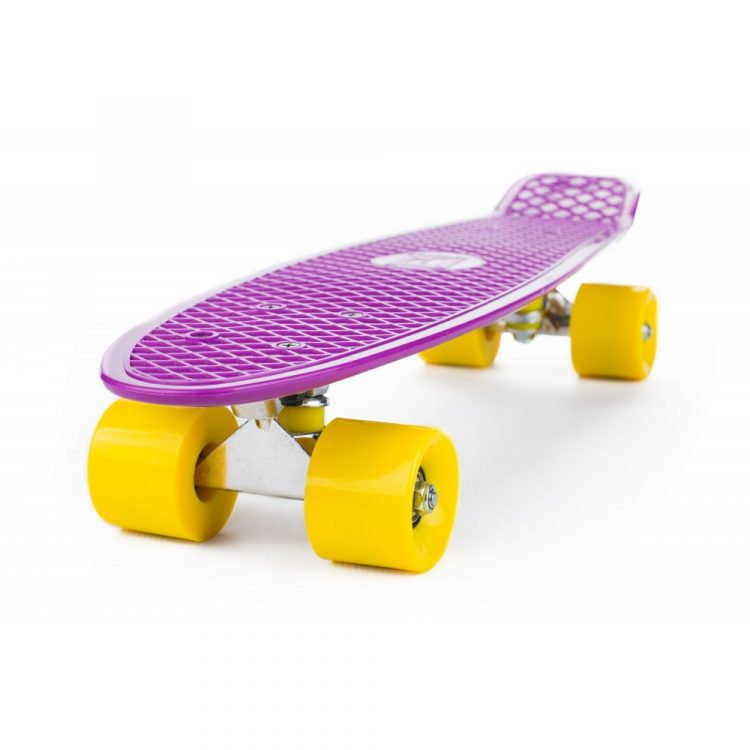 Penny Board, fialovo - žltý | ST-PS004A vďaka svojej konštrukcii a ľahkému materiálu je univerzálnejší ako štandardný skateboard.
