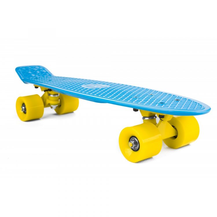 Penny Board, modro - žltý | ST-PS004A s rozmermi kolies 60/45 mm umožňujú rýchlu a jednoduchú zmenu smeru a hladký priebeh trikov.