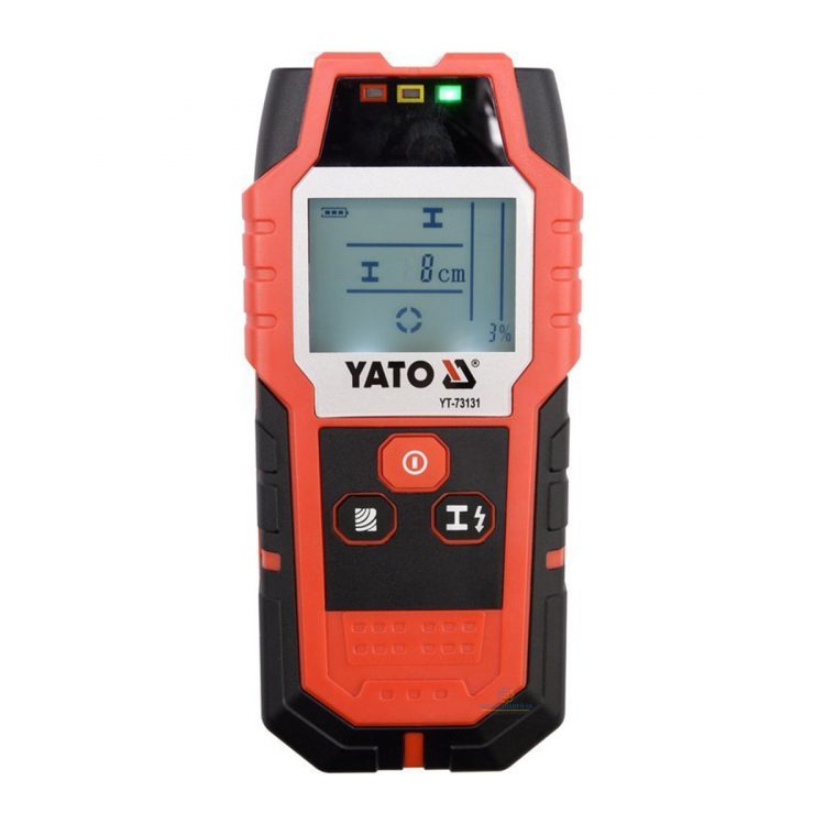 Yato Digitální detektor kov, káble a drevo | YT-73131 profesionálny detektor vodičov a profilov umožňuje detekciu v stenách alebo v suchých budovách.