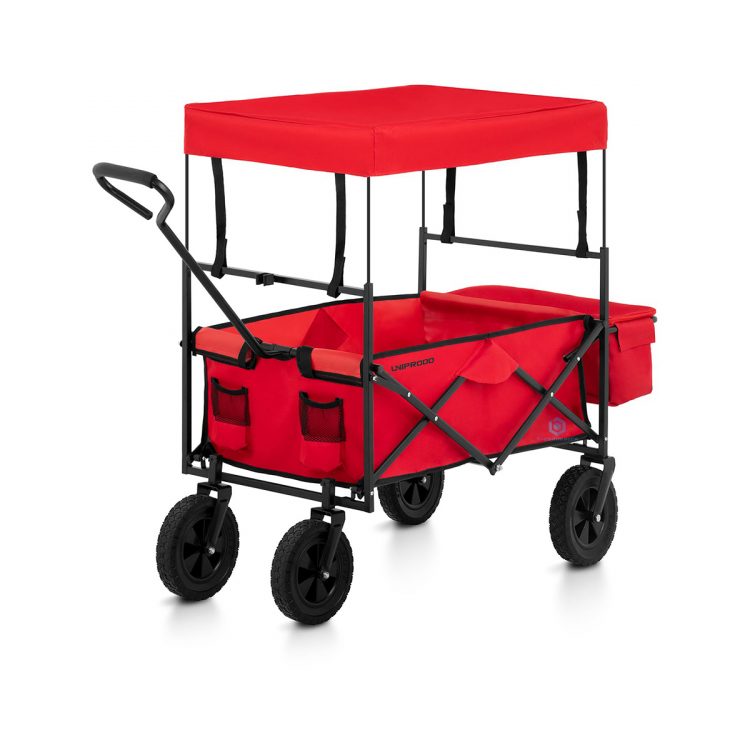 Záradný skladací vozík - 100 kg - červený | model: UNI_CART_01 Uniprodo je zariadenie nenahraditeľné na všetkých záhradách, farmách, skladoch.