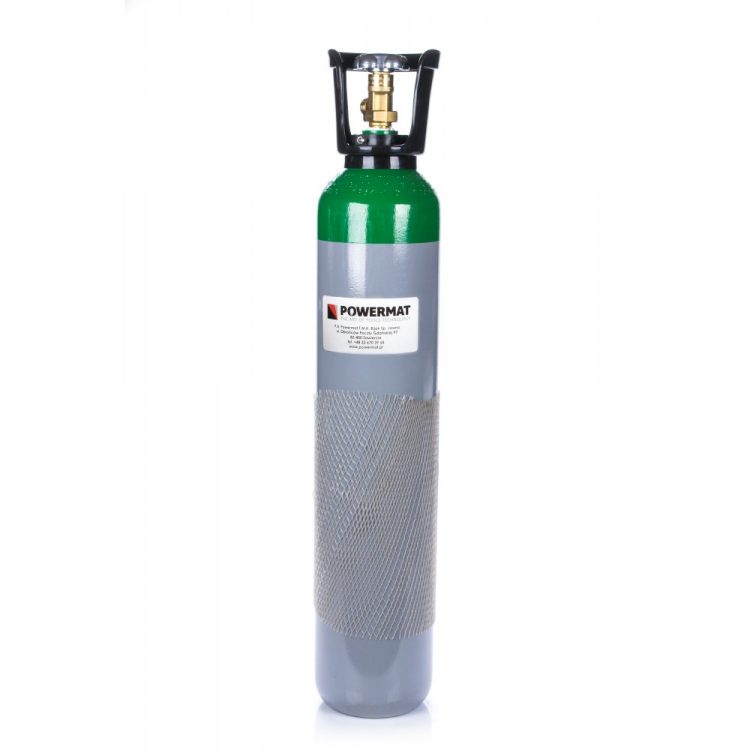 Plynová fľaša na Ar (Argon) - bez náplne, objem nádrže: 8 L Plyn: argón, pracovný tlak: 150 bar, skúšobný tlak: 250 bar. Priemer/Výška valca: 140 mm/673 mm.