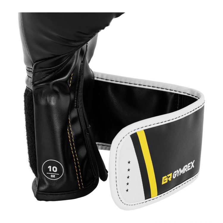Boxerské rukavice | 10 oz - čierne GR, model : GR-BG 10BB, dvojité prešívanie, široký remienok na suchý zips na pripevnenie k zápästiam.