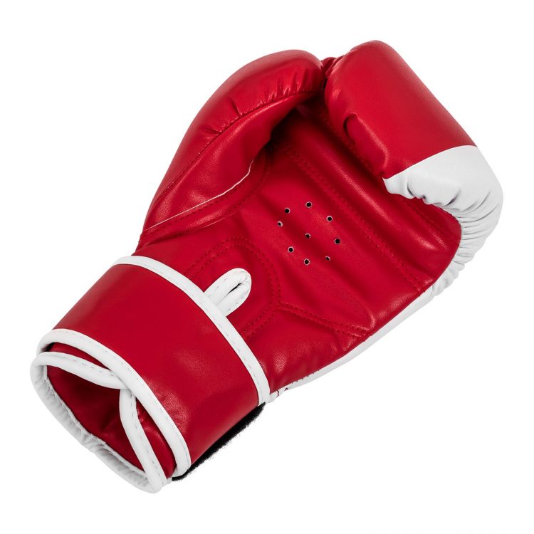 Boxerské rukavice pre deti | 6 oz - červené, model : GR-BG 6B, pevná, odolná syntetická koža, silné, dvojité prešívanie, hustá pena, zapínanie na suchý zips