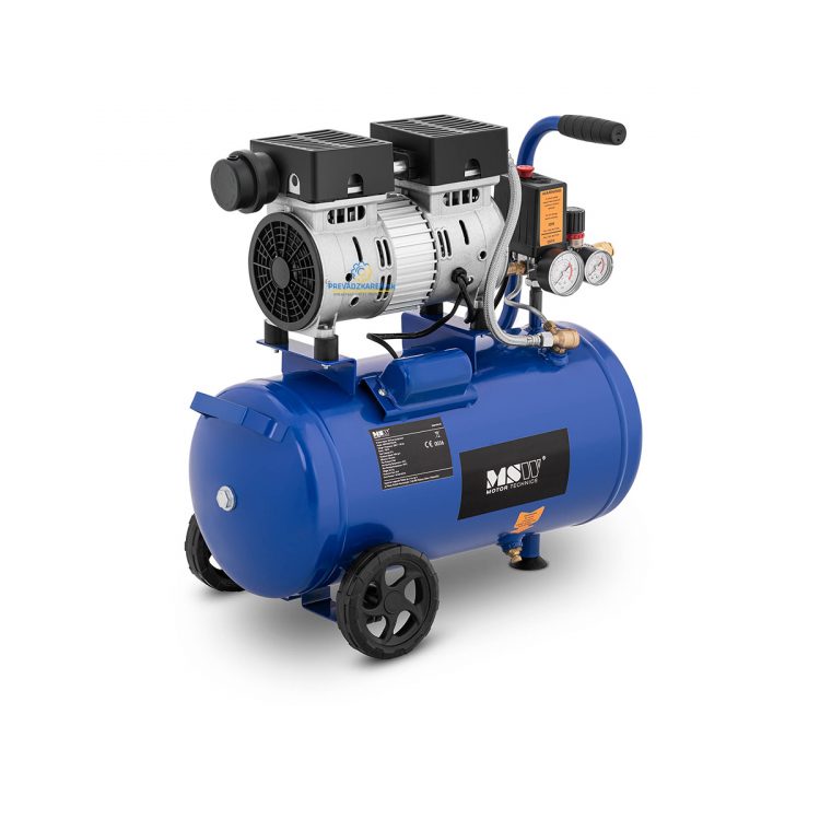 Bezolejový kompresor - 24 L - 8 bar | 550 W, vynikajúce výsledky sa dosahujú pri maximálnom pracovnom tlaku do 8 bar. Obsahuje poistný ventil.