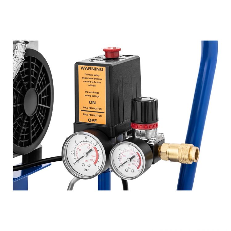 Bezolejový kompresor - 24 L - 8 bar | 550 W, vynikajúce výsledky sa dosahujú pri maximálnom pracovnom tlaku do 8 bar. Obsahuje poistný ventil.