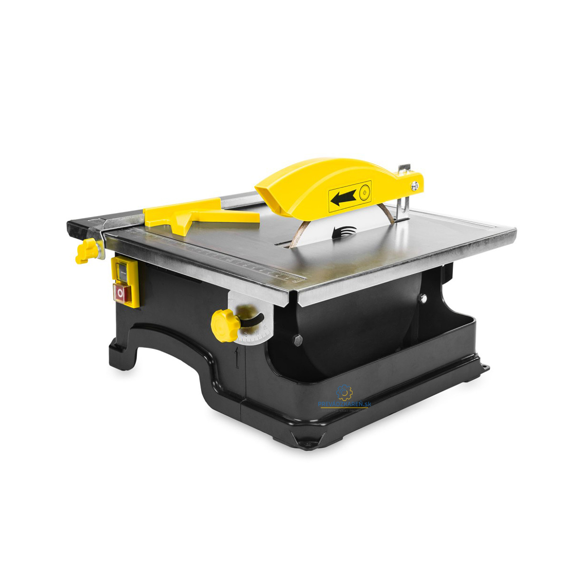 Stolová výklopná rezačka na obklady a dlažbu 1800 W | PM-PDG-1800-1 Stolová výklopná rezačka na obklady a dlažbu 1800 W | PM-PDG-1800, vybavená diamantovým rezným kotúčom, max. rezanie pri 90 stupňoch: 32 mm.