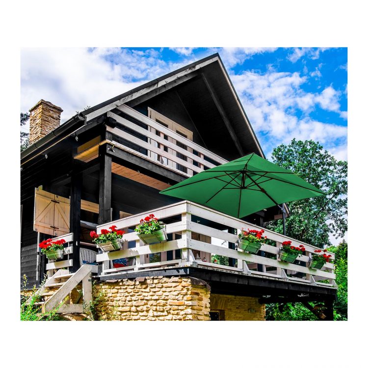 Slnečník na terasu - bočný (zelený) - 250 x 250 cm | CON.GU-G250A