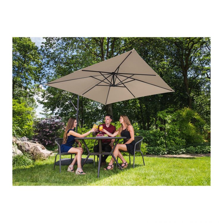 Slnečník na terasu (krémový) - 250 x 250 cm | UNI_UMBRELLA_SQ250CR