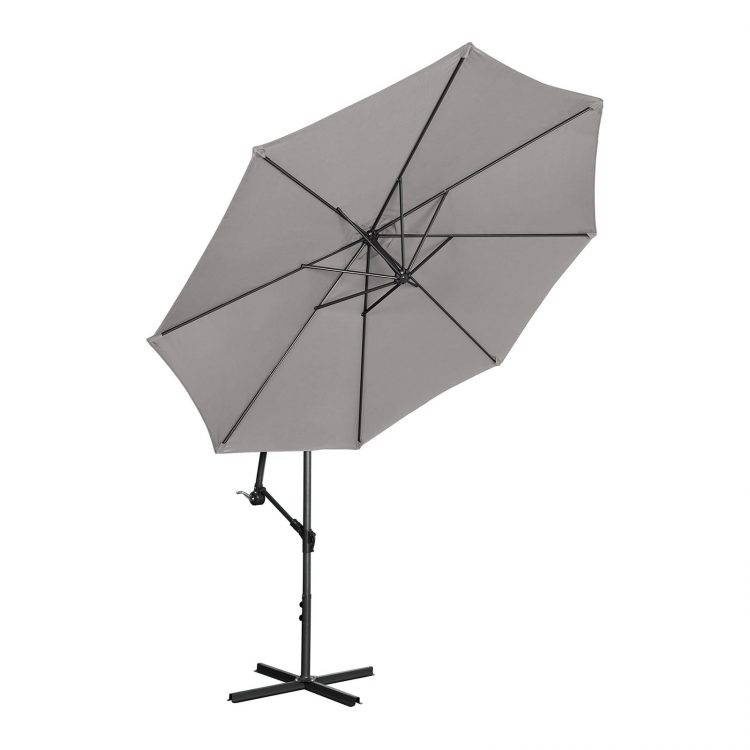 Slnečník na terasu - sivý, Ø300 cm