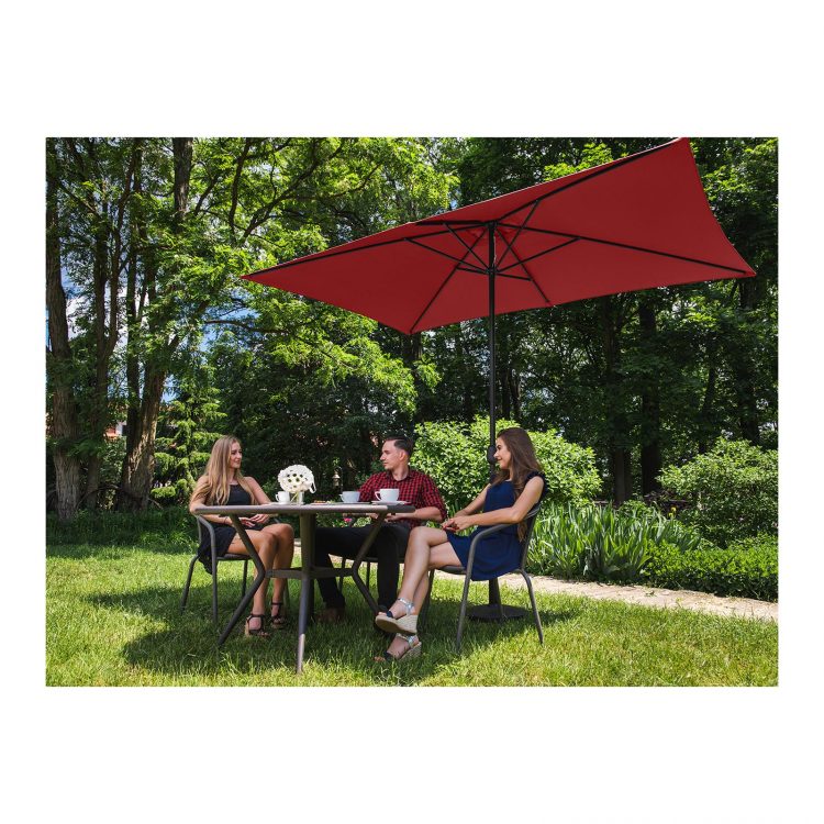 Stojaci záhradný slnečník - 200 x 300 cm - vínová | UNI_UMBRELLA_SQ2030BO