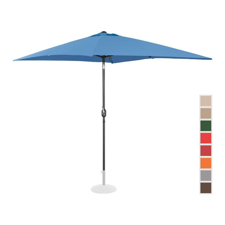 Stojaci záhradný slnečník - 200 x 300 cm - naklonený - modrý | UNI_UMBRELLA_TSQ2030BL