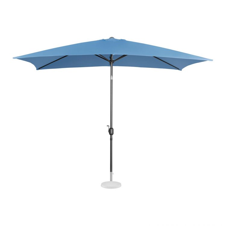 Stojaci záhradný slnečník - 200 x 300 cm - naklonený - modrý | UNI_UMBRELLA_TSQ2030BL