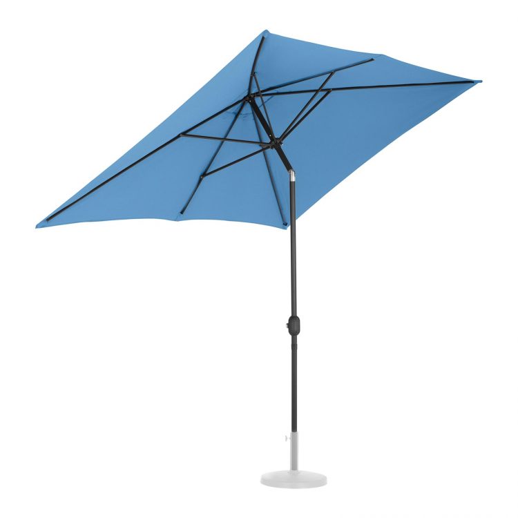 Stojaci záhradný slnečník - 200 x 300 cm - naklonený - modrý | UNI_UMBRELLA_TSQ2030BL
