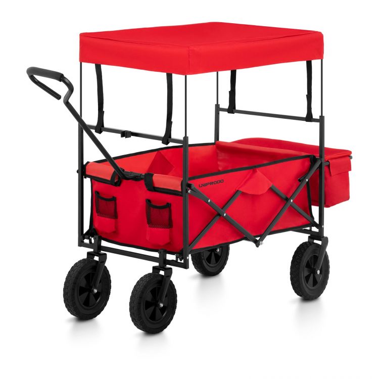 Záhradný skladací vozík - 100 kg - červený | UNI_CART_01