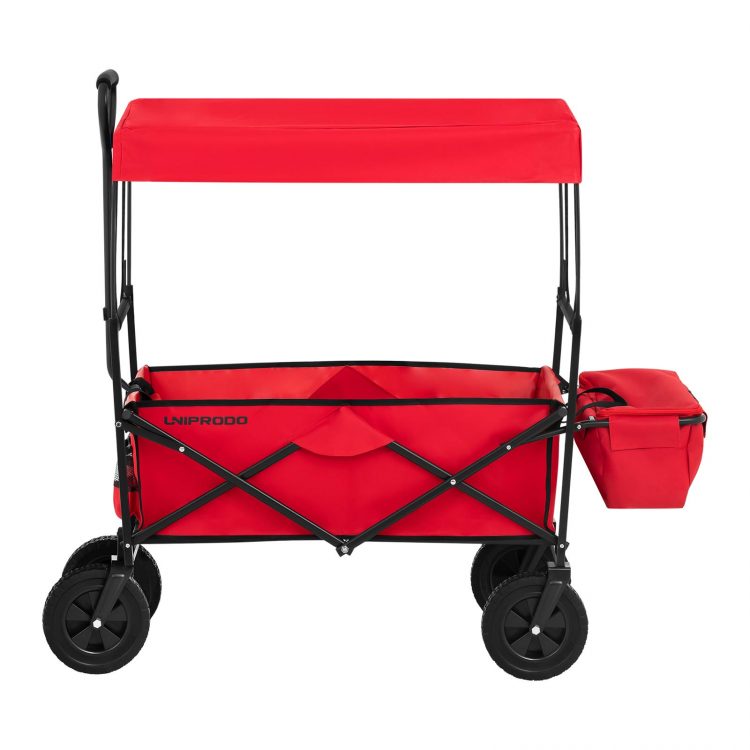 Záhradný skladací vozík - 100 kg - červený | UNI_CART_01