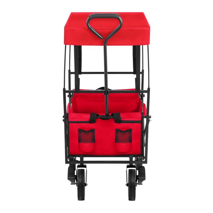 Záhradný skladací vozík s brzdami - 100 kg - červený | UNI_CART_03