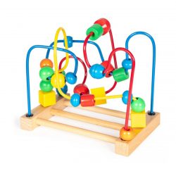 Farebný labyrint s korálikmi | 23 ks, zábavná a zároveň didiktická hračka, vhodné pre deti od 18 mesiacov, zlepšujú koordináciu rúk a oči, jemnú motoriku. 