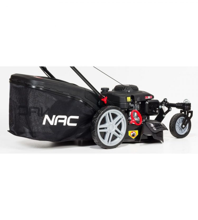 NAC benzínová kosačka s pohonom 166cc | 2 flexi kolesá LS50-166L, šírka kosenia: 51 cm, výška : 25 - 75 mm, kôš: 75 litrov. Mulčovanie a kosenie trávnika.