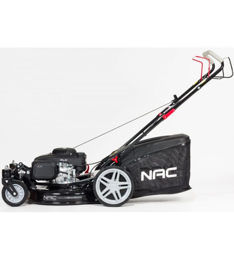 NAC benzínová kosačka s pohonom 166cc | 2 flexi kolesá LS50-166L, šírka kosenia: 51 cm, výška : 25 - 75 mm, kôš: 75 litrov. Mulčovanie a kosenie trávnika.