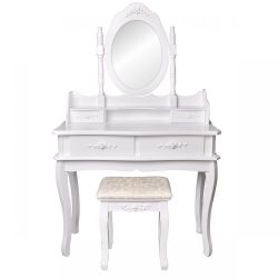 Toaletný stolík so zrkadlom + stolička | Penelope, kozmetický stolík, bytový doplnok do každej spálne, šatníka, študentskej alebo obývacej izby.