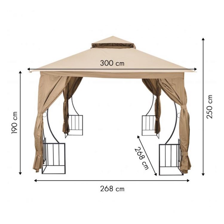 Záhradný altánok pavilón lux 3x3m | béžový