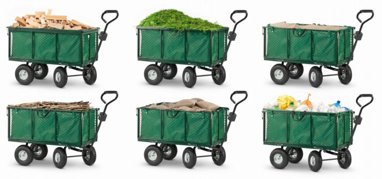 Záhradný prepravný vozík – 450 kg | plachta s ručkami