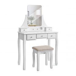 Toaletný stolík s otočným zrkadlom + stolička | Madison, dizajnovo nádherný kozmetický stolík s otočným zrkladlom a praktickou stoličkou.