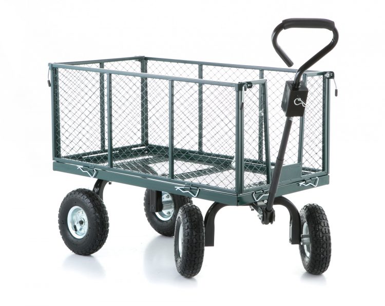 Záhradný prepravný vozík – 450 kg | plachta s ručkami, funkcie 3v1 na prevoz ťažkého alebo sypkého materiálu, stabilná konštrukcia, plachta s ručkami.
