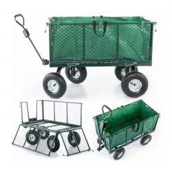 Záhradný prepravný vozík – 450 kg | plachta s ručkami, funkcie 3v1 na prevoz ťažkého alebo sypkého materiálu, stabilná konštrukcia, plachta s ručkami.