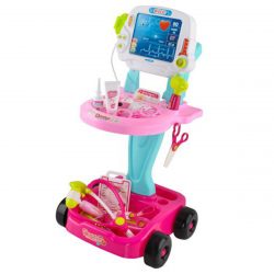 Detský lekársky vozík | ružový, je vhodným darčekom pre každé dieta. Kombinuje zábavu a vzdelávanie - oboznamuje s lekárskou profesiou.