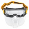 Ochranné okuliare s maskou | PM-GO-OG4, vyrobené z polykarbonátu, prispôsobené na nosenie okuliarov a dýchacích masiek na krátke použitie.