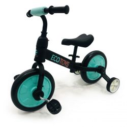 Odrážadlo a bicykel s pomocnými kolieskami 3v1 - modrá | YM-BB-12
