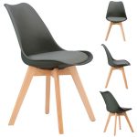 Sada stoličiek s poduškou - sivá, 4ks | VENICE, v modernom škandinavskom štýle sú perfektným kusom nábytku do obývacej izby alebo jedálne.