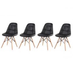 Sada kožených stoličiek New York - 4ks | čierna