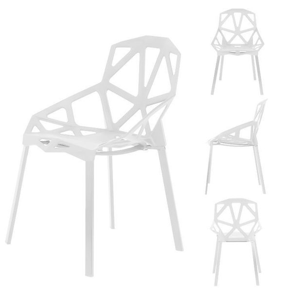 Sada moderných stoličiek - 4ks | biele