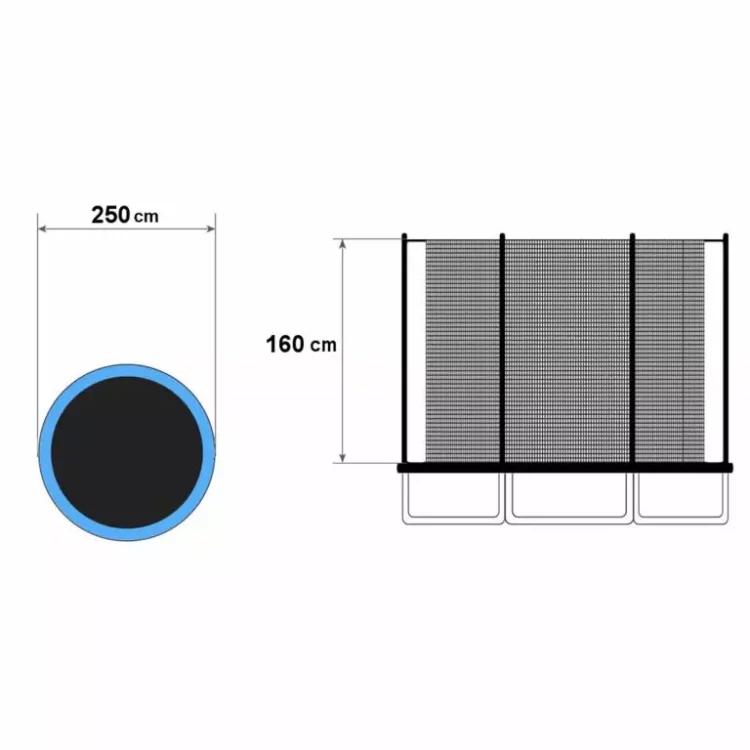 Vnútorná ochranná sieť na trampolínu | 250cm