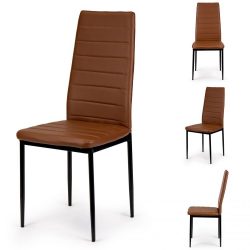 Sada 4 stoličiek do jedálne | hnedé. Moderné stoličky ModernHome sú dokonalým kusom nábytku do obývacej izby alebo jedálne. Vďaka jednoduchému dizajnu