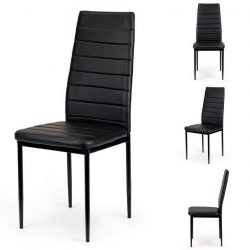 Sada 4 stoličiek do jedálne | čierne. Moderné stoličky ModernHome sú dokonalým kusom nábytku do obývacej izby alebo jedálne. Vďaka jednoduchému dizajnu