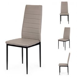 Sada 4 stoličiek do jedálne | šedé. Moderné stoličky ModernHome sú dokonalým kusom nábytku do obývacej izby alebo jedálne. Vďaka jednoduchému dizajnu vyzerá