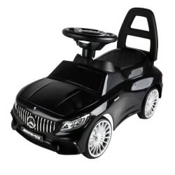 Detské chodítko - auto Mercedes S65 AMG | čierne, zmenšená verzia Mercedesu Benz pre malých šoférov s klaksónom,s úložným priestorom a s LED svetlami.