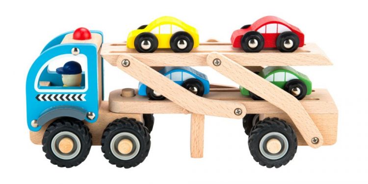 Drevené autíčko | odťahovka, originálna drevená sada autíčok pre malých fanúšikov motorizmu, rozvíja predstavivosť i motoriku pri hre.