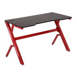 Herný stôl čierny - červený rám | 120x60x73 cm vhodný pre profesionálnych hráčov. PC stôl s moderným dizajnom zabezpečí maximálne pohodlie pri hre, či práci